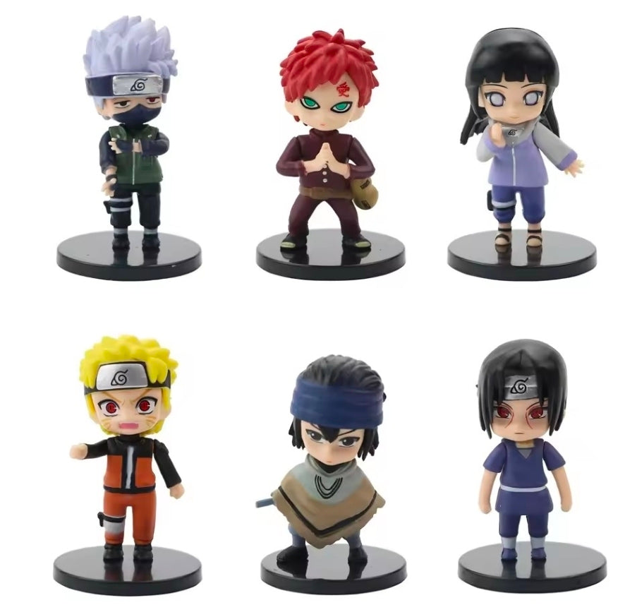 Hot 12pcs/set Anime Naruto Shippuden Hinata Sasuke Itachi Kakashi Gaara Anime FigureQ Version PVC figures